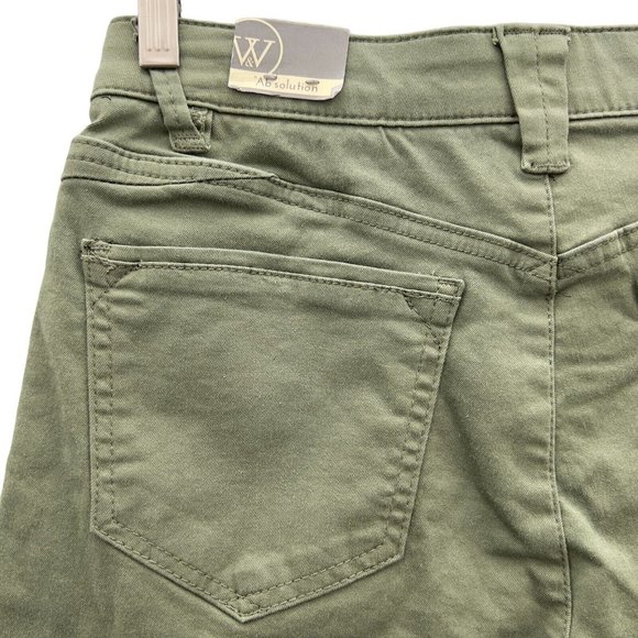 NEW WIT & WISDOM 'Ab'solution Green Mid-Ris. Stretch Twill Shorts Sz 2 NWOT 0023 - Picture 9 of 11